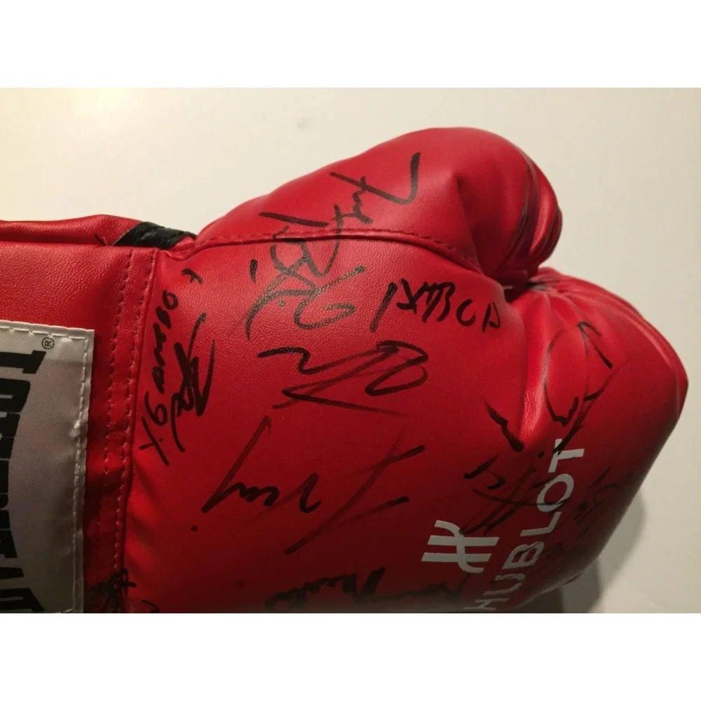 Authentic Floyd Mayweather, Freddie Roach & Michael Buffer Signed Boxing Glove with JSA COA - Collectible Memorabilia for Boxing Fans & Sports Enthusiasts - Perfect for Display in Man Cave, Sports Bar or Gift for Fight Fans
