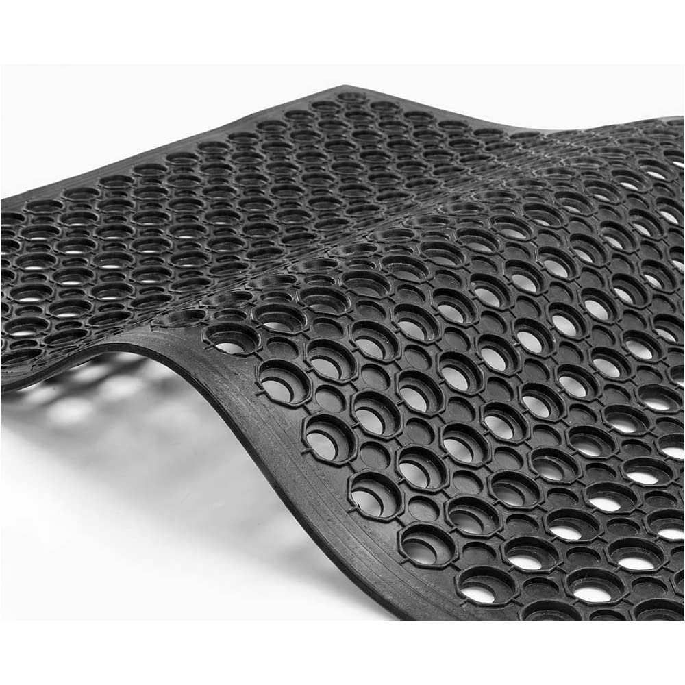 Anti-Fatigue Non-Slip Rubber Floor Mat - Heavy Duty Drainage Mats for Kitchen, Bathroom, Garage & Garden - Commercial Grade 60