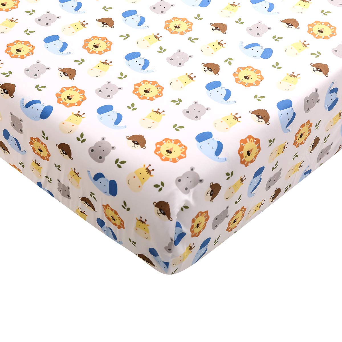4-Piece Lion King Nursery Crib Bedding Set - Brown Lion, Giraffe & Elephant Theme - 1 Quilt, 1 Bed Skirt, 2 Fitted Sheets - Perfect for Baby Shower Gifts & Jungle-Themed Nursery Decor