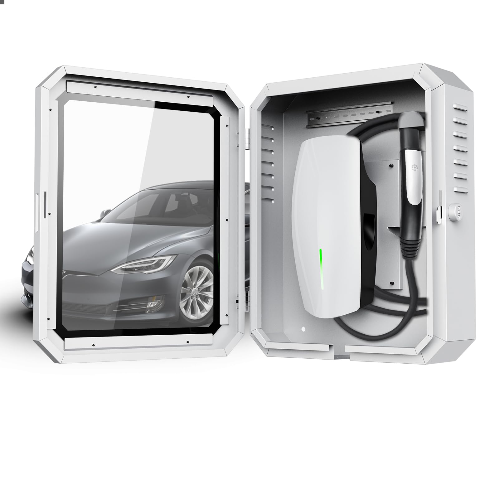 Tesla Gen 3 Wall Charger Cover - Waterproof & Dustproof Outdoor Charging Station Organizer Box for Tesla Accessories - Perfect for Home, Garage & Outdoor EV Charging Protection