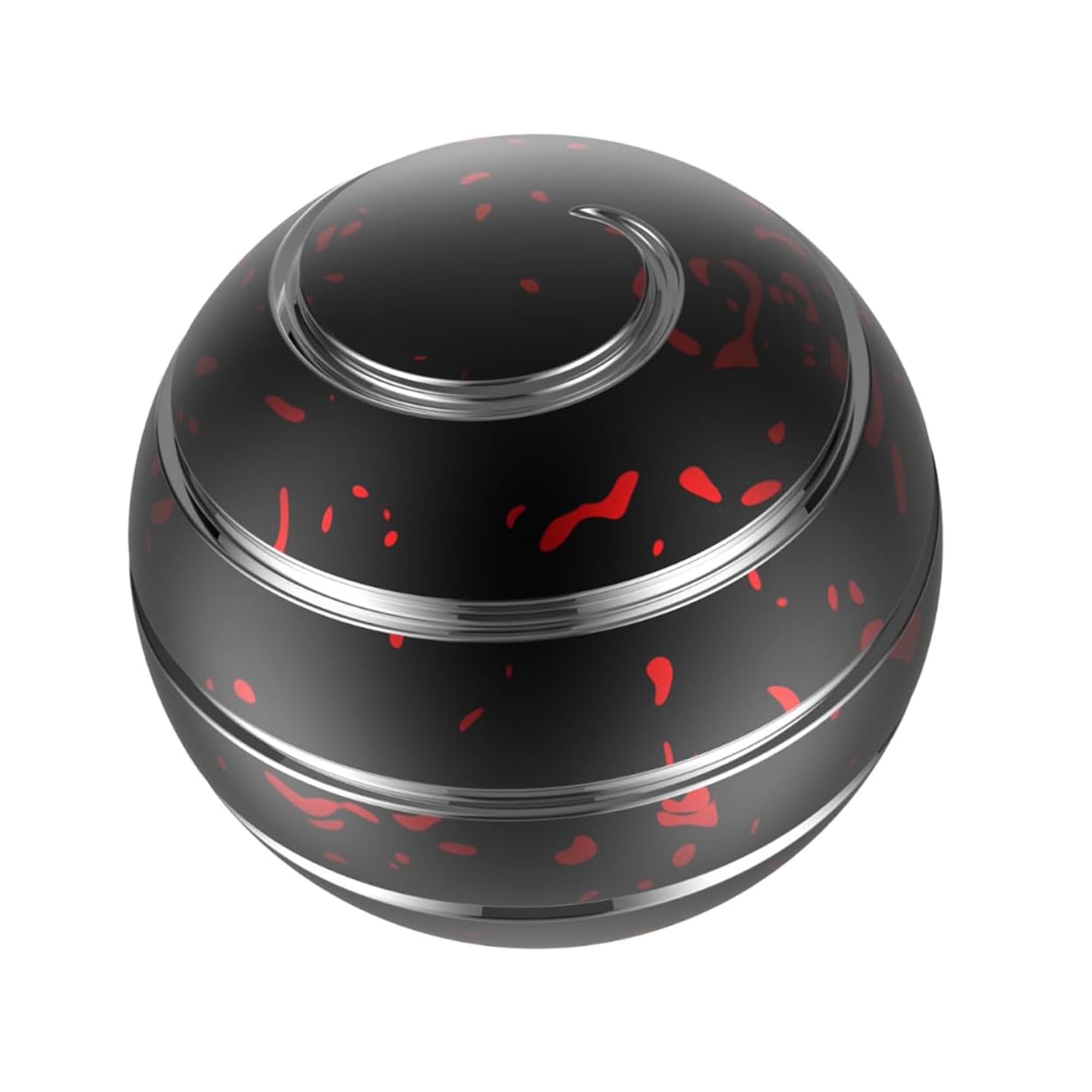 2.17'' Metal Fidget Spinner for Adults & Kids - Stress Relief Desk Toy for Office, Anxiety & ADHD - Kinetic Spinning Focus Tool (55MM, Black Red) - Perfect for Work, School & Home Use