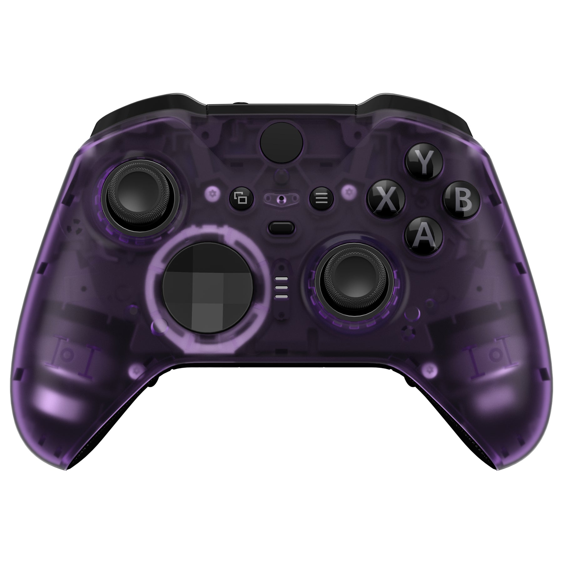 eXtremeRate Clear Atomic Purple Replacement Front Housing Shell Case with Accent Rings for Xbox One Elite Series 2 & Elite 2 Core Controller (Model 1797) - Custom Gaming Accessory for Enhanced Style & Protection - Perfect for Gaming Enthusiasts & Professional Players