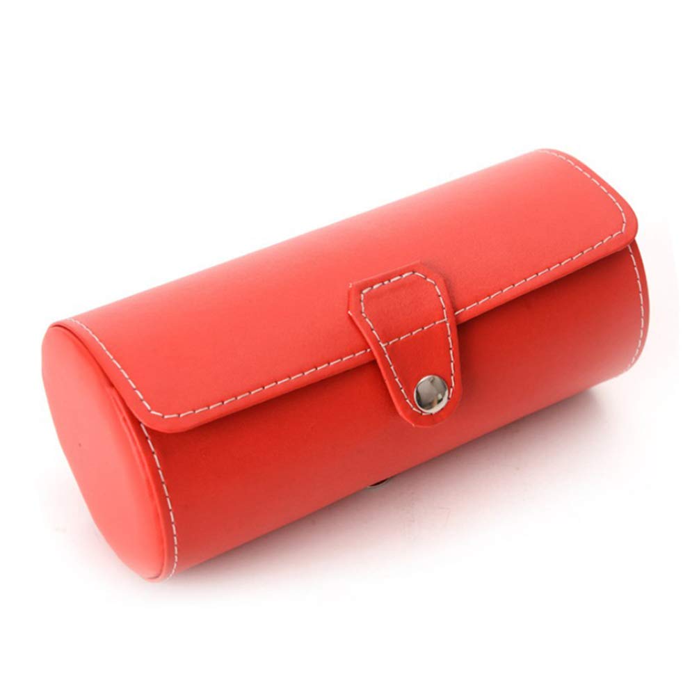 Hemobllo Jewelry Organizer - Portable Watch & Jewelry Storage Case for Desktop Display (Red) - Perfect for Travel & Home Decor