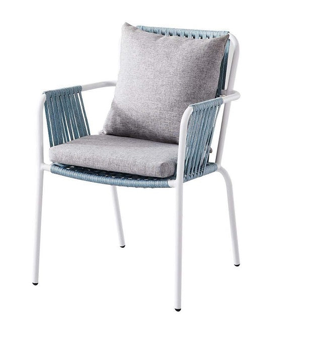 Loly White Outdoor Dining Chair - Weather-Resistant Alfresco Patio Furniture for Garden, Poolside & Backyard Relaxation