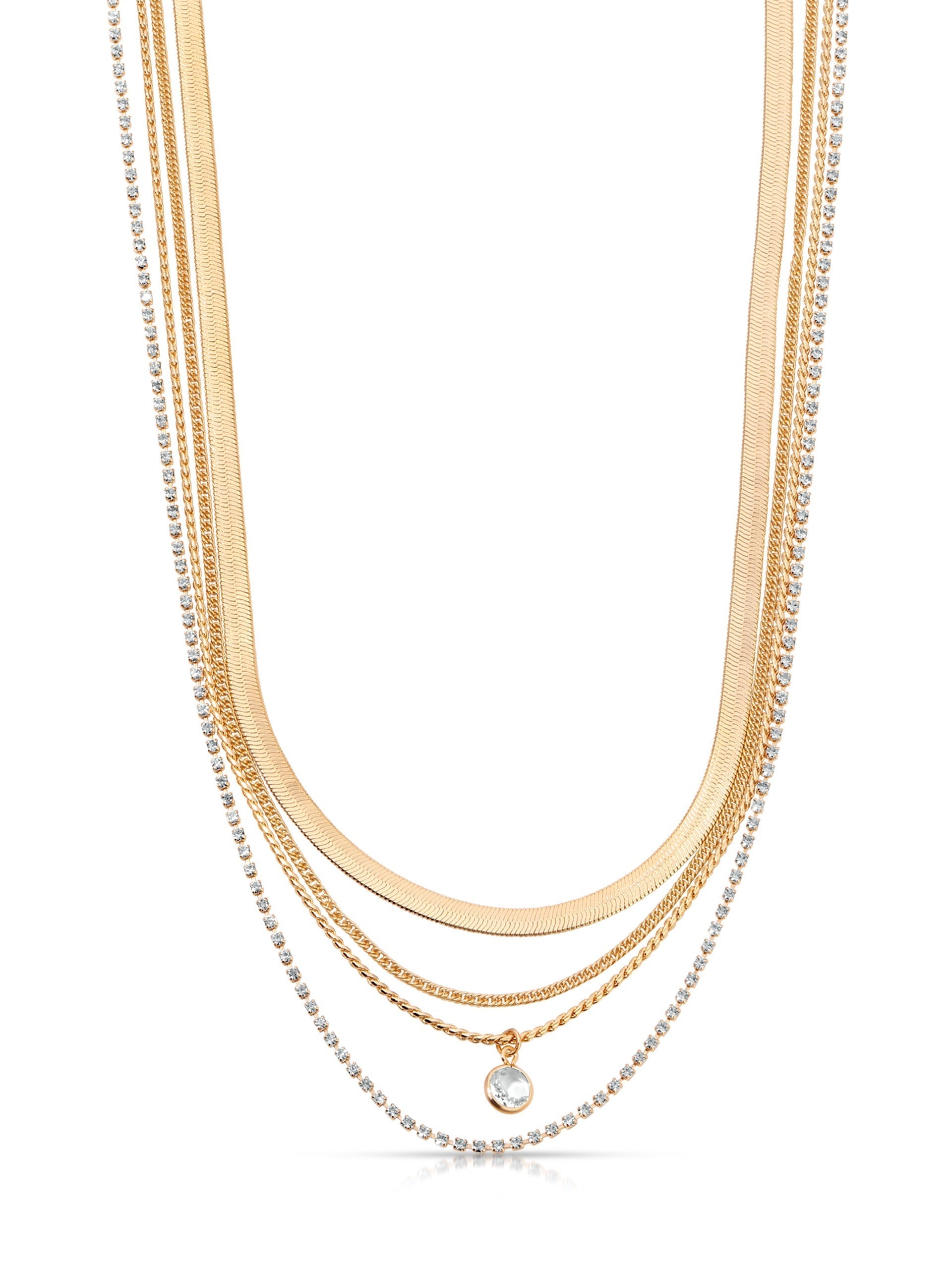 Elegant Aqua Layered Necklace for Women - Dainty Chain Jewelry for Everyday Wear, Perfect for Casual Outfits & Office Attire
