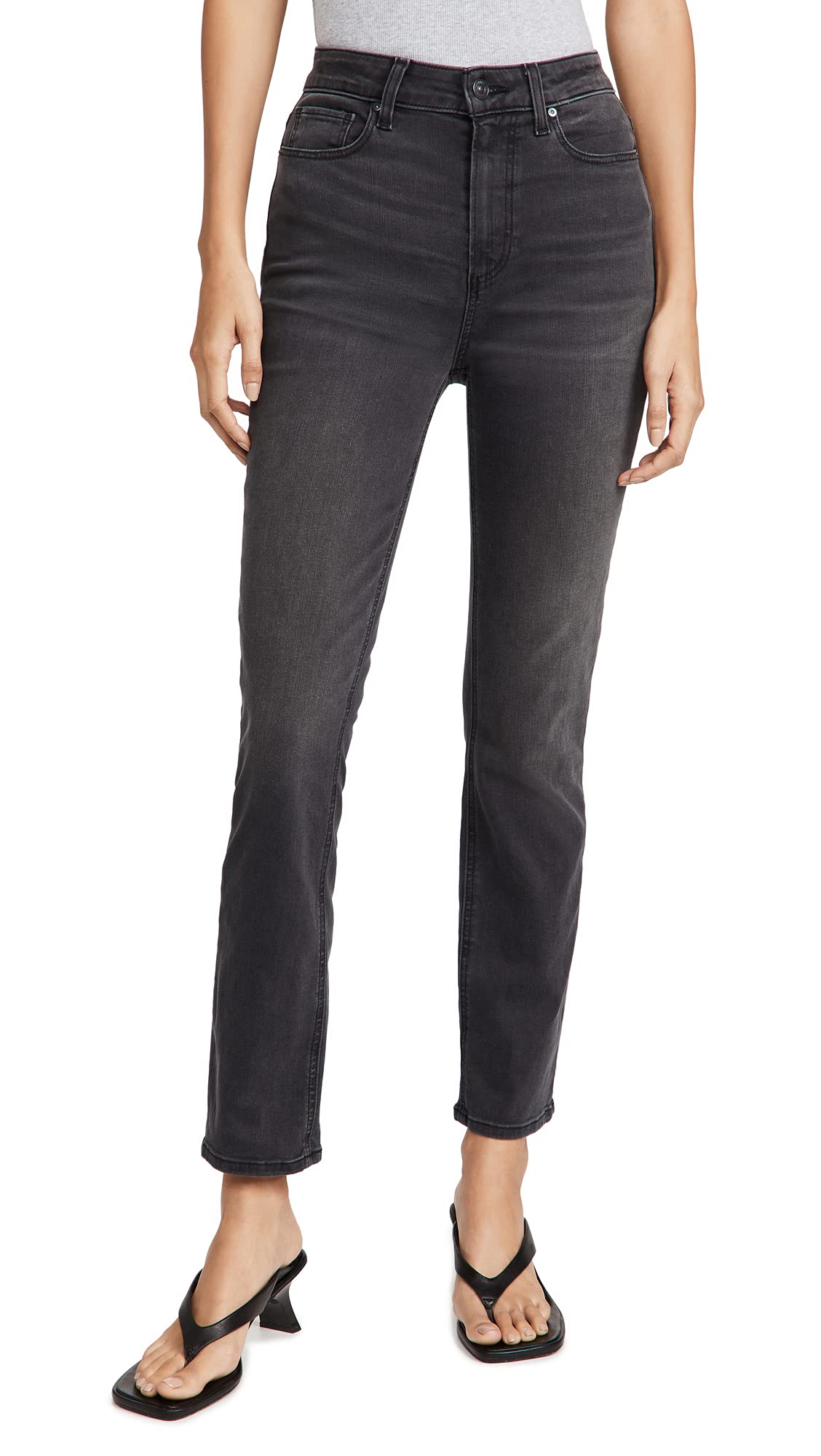 PAIGE Women's Flaunt Accent Ultra High Rise Straight Leg Jeans - Stretch Denim Pants for Everyday Comfort & Style | Perfect for Work, Date Night & Casual Outings
