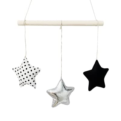 Star Moon Wall Hanging Decor Ball - Nursery Decor for Kids Room, Girls Bedroom & Baby Shower | Playroom & Classroom Wall Decor | Perfect for Birthday Parties, Themed Rooms & Cozy Spaces (Gray)