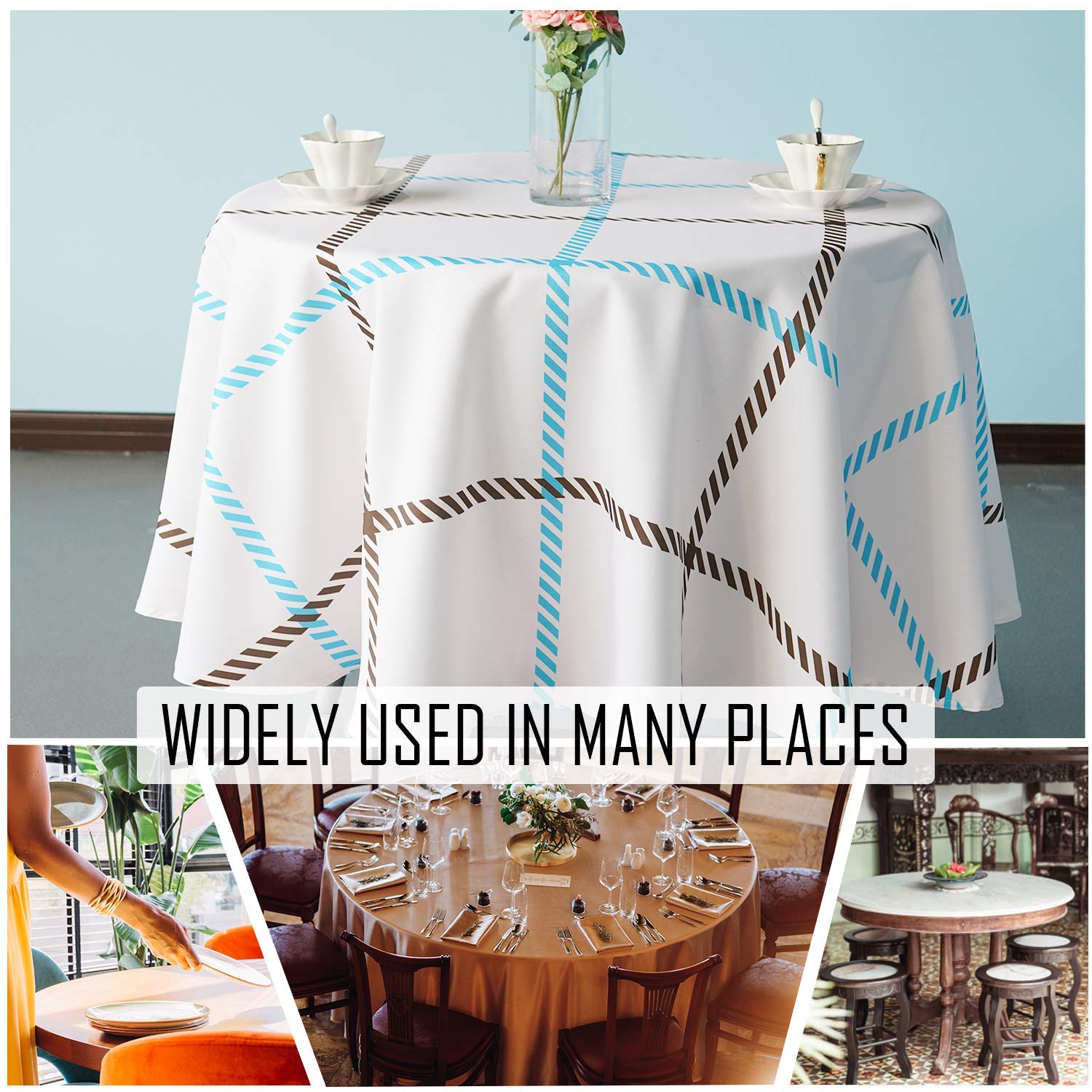 Premium Polyester Tablecloth - Easy Wash & Wipe - 70