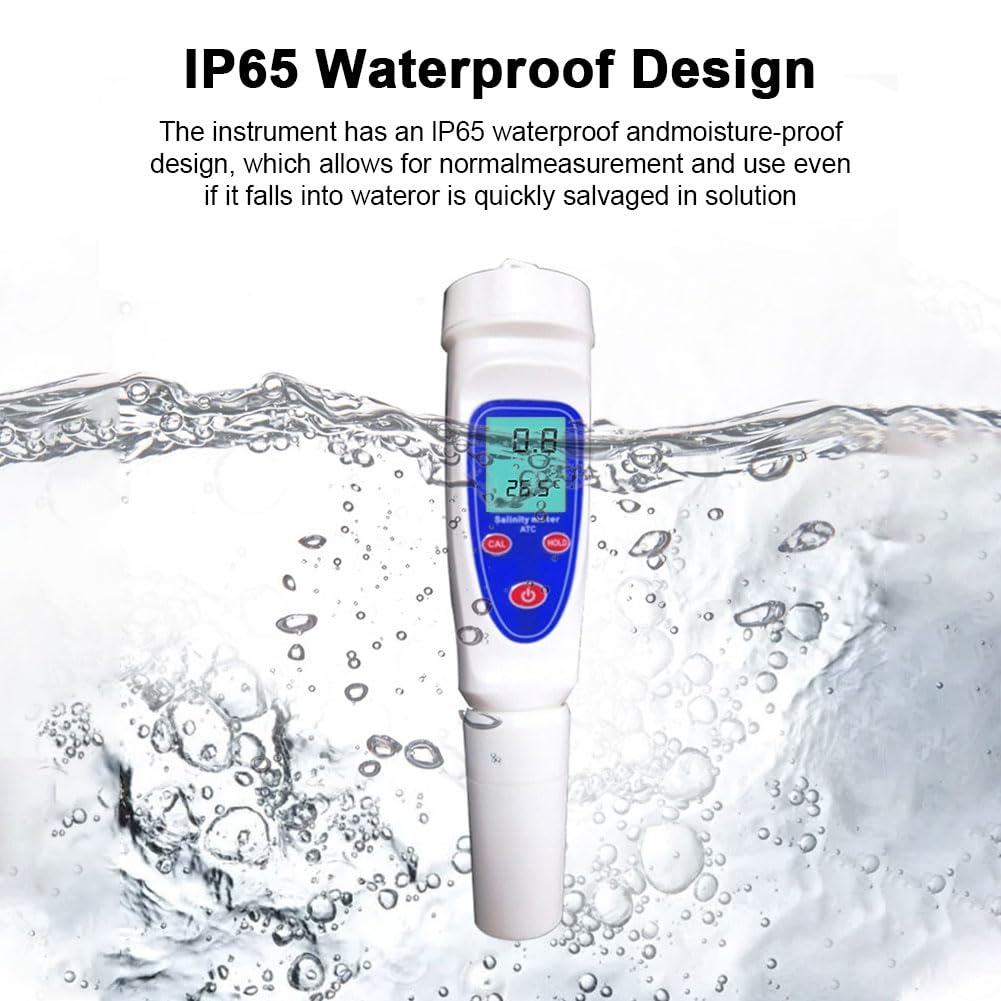 Portable Salinity Refractometer 0-10% with LCD Screen & Automatic Temperature Compensation - Digital Saltwater Tester for Aquariums, Food Testing, Fishing, and Scientific Research | Perfect for Seawater Analysis, Home Brewing, and Marine Biology Studies