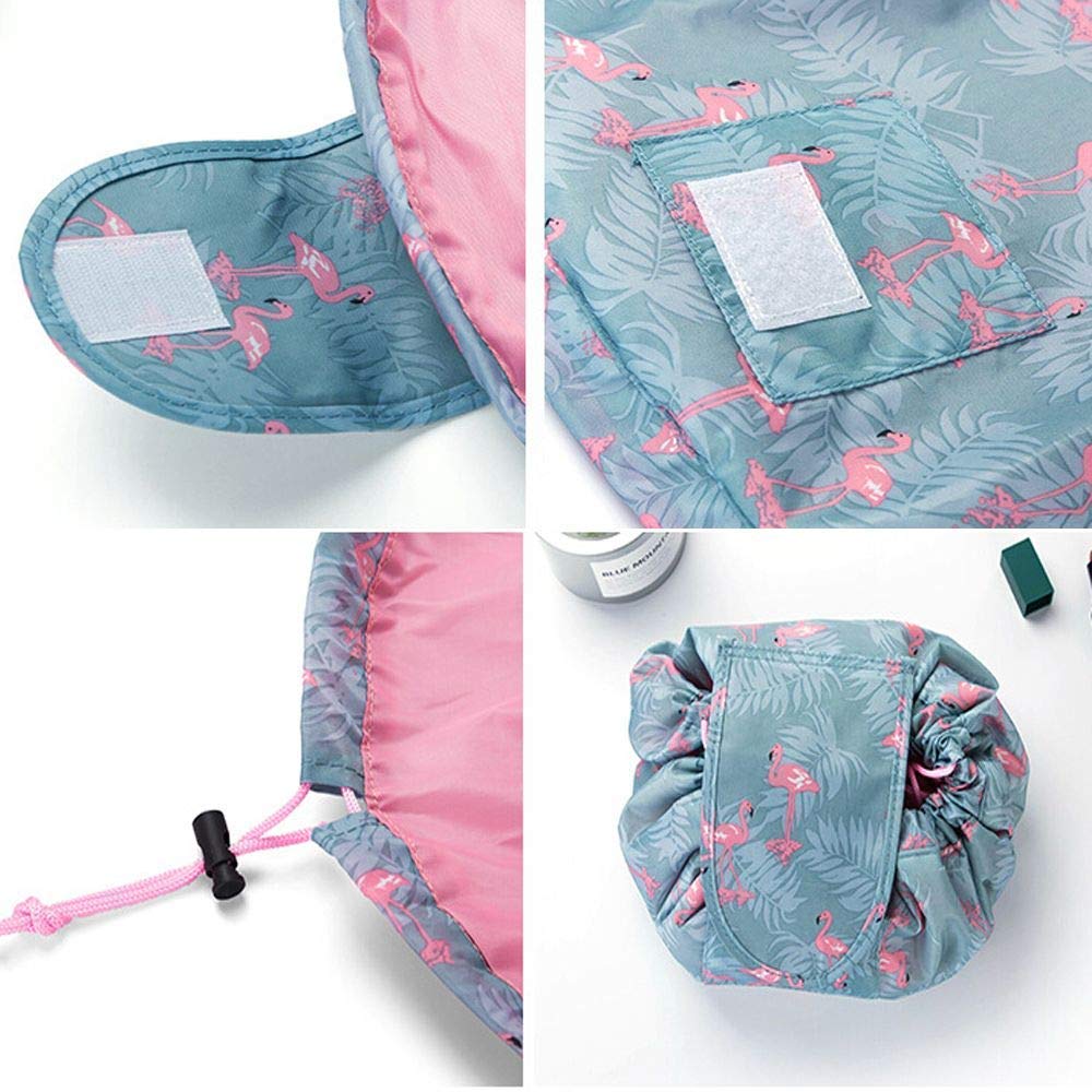 Waterproof Drawstring Makeup Pouch - Large Capacity Cosmetic Bag for Travel & Daily Use | Multifunctional Storage Organizer | Portable Toiletry Bag for Women | Perfect for Gym, Beach & Weekend Getaways (Grey)