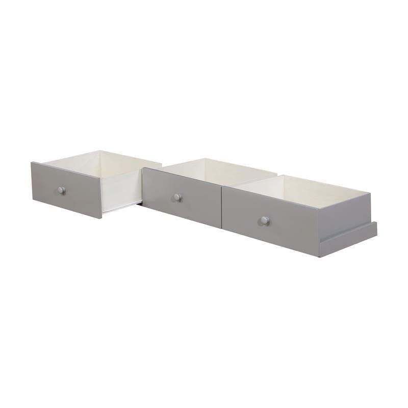 Furniture of America Gosney Cottage Wood Underbed Storage Drawers in Gray (Set of 3) - Space-Saving Bedroom Organization for Linens, Blankets & Seasonal Clothing