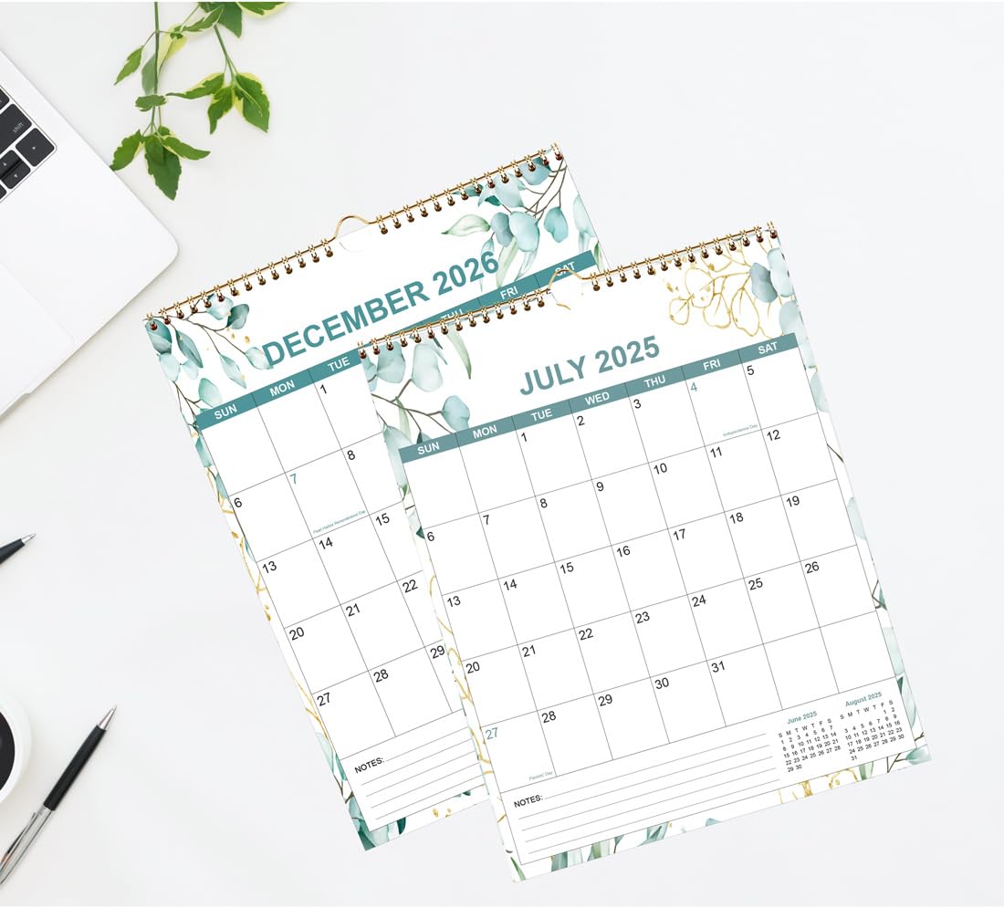 2025-2026 18-Month Wall Calendar Planner | July 2025 - December 2026 | Thick Paper 12