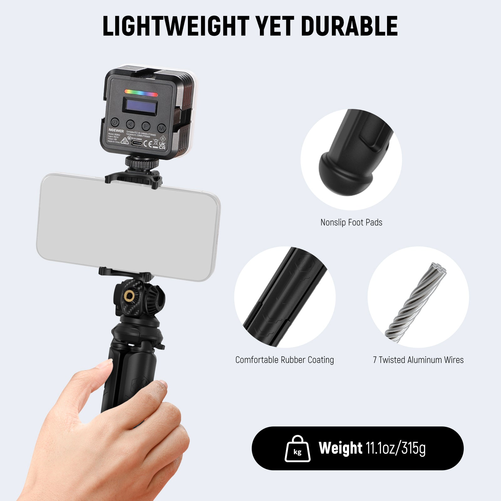 NEEWER TP35 Compact Flexible Tripod Stand with Wireless Remote - Perfect for Vlogging, Photography, and Smartphone Shooting