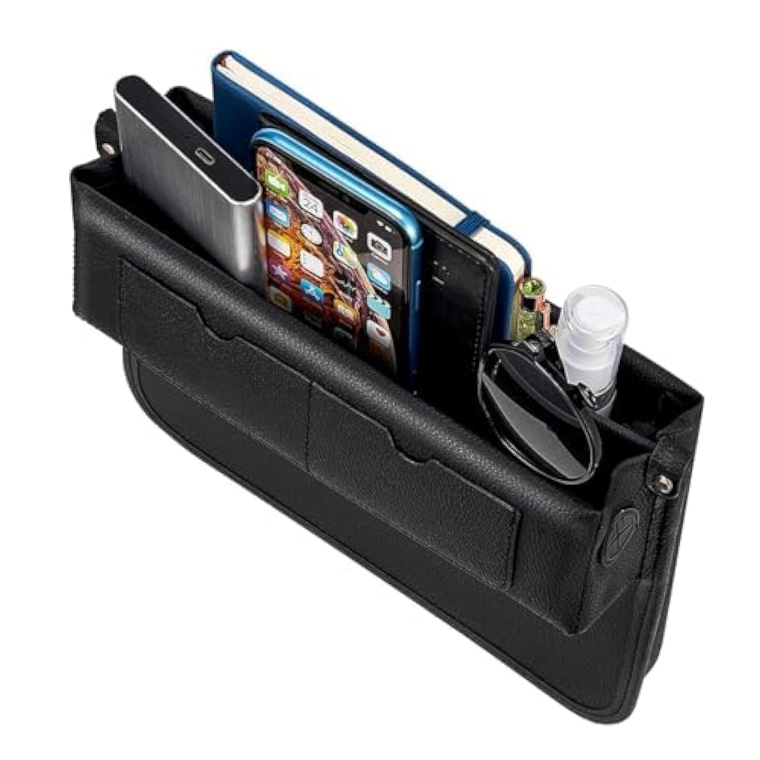 Premium Leather Car Seat Gap Filler Organizer - Adjustable Storage for Phones, Cards, Wallets & Keys | Front Seat Accessories for Cars, SUVs & Trucks | Keep Essentials Secure While Driving
