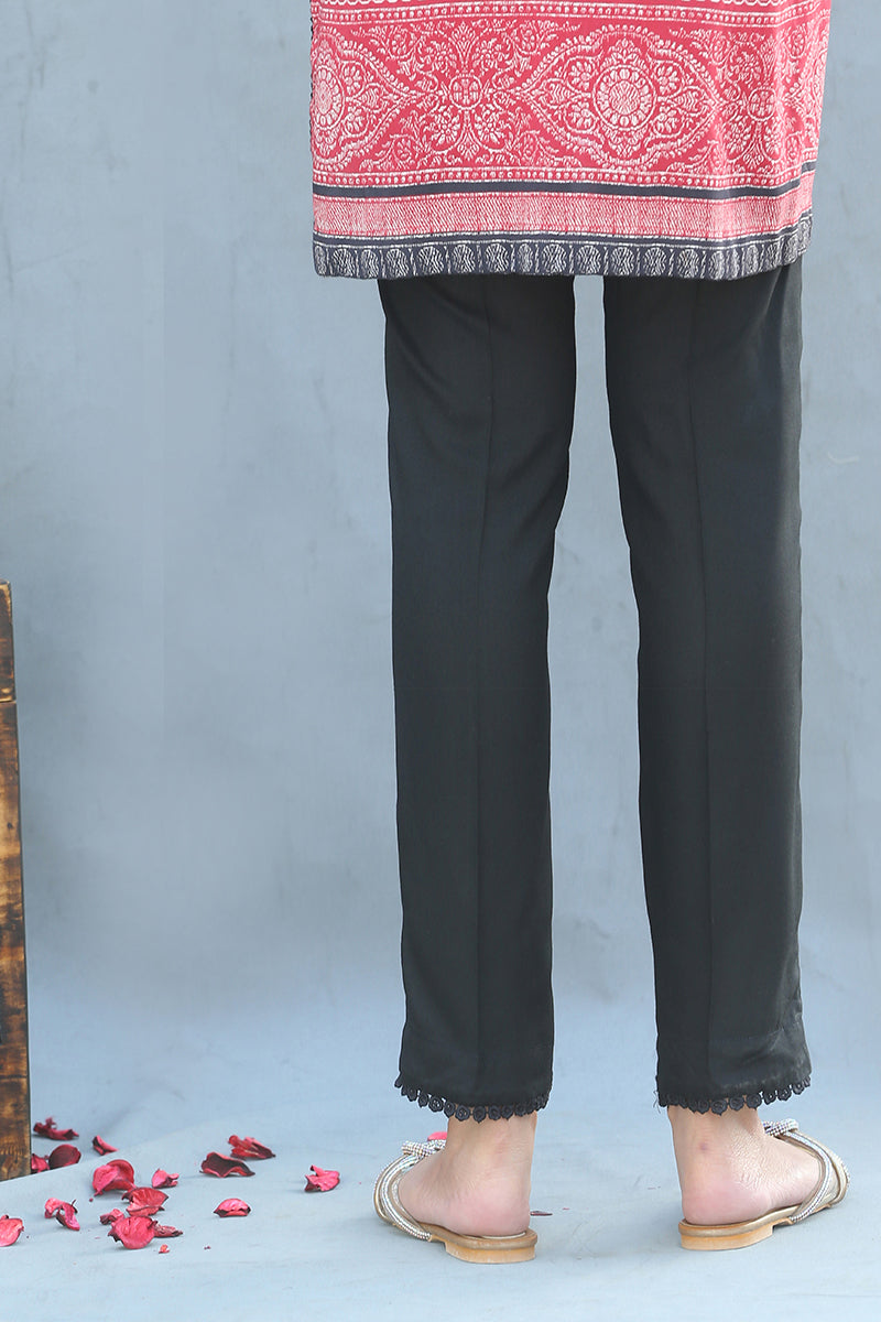 Lacy Straight Pants for Women - Elegant Office & Casual Wear - Comfortable Stretch Fabric - Perfect for Work, Dates & Travel