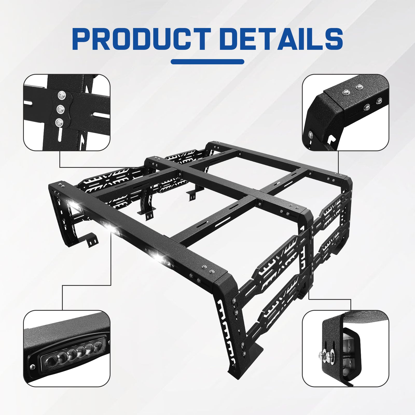 Heavy Duty Overland Truck Bed Rack for Full Size Pickups - 21