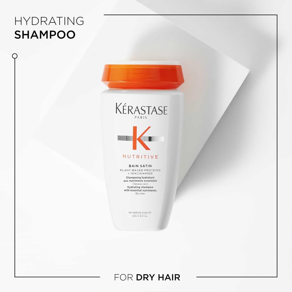 Kerastase Nutritive Shampoo & Conditioner Set for Dry Thin Hair - Niacinamide Infused Hydrating Shampoo & Ultra-Light Conditioner Duo - Daily Hair Care Routine for Damaged & Nutrient-Deficient Hair - Perfect for Home & Salon Use