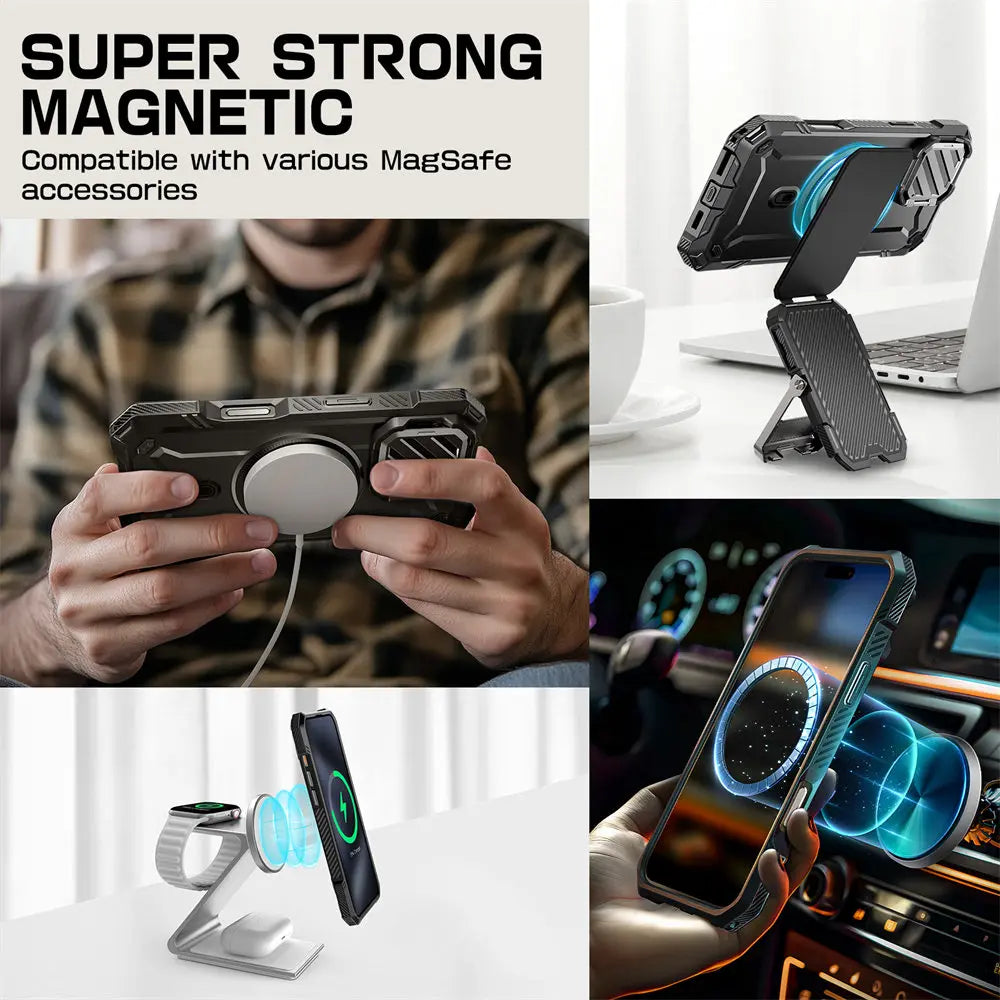 iPhone 16 SUPCASE UB Mag XT Heavy Duty Magnetic Case - Shockproof Protective Cover with Strong Magnetic Mount for Car & Home Use - Perfect for Outdoor Activities, Travel & Daily Protection