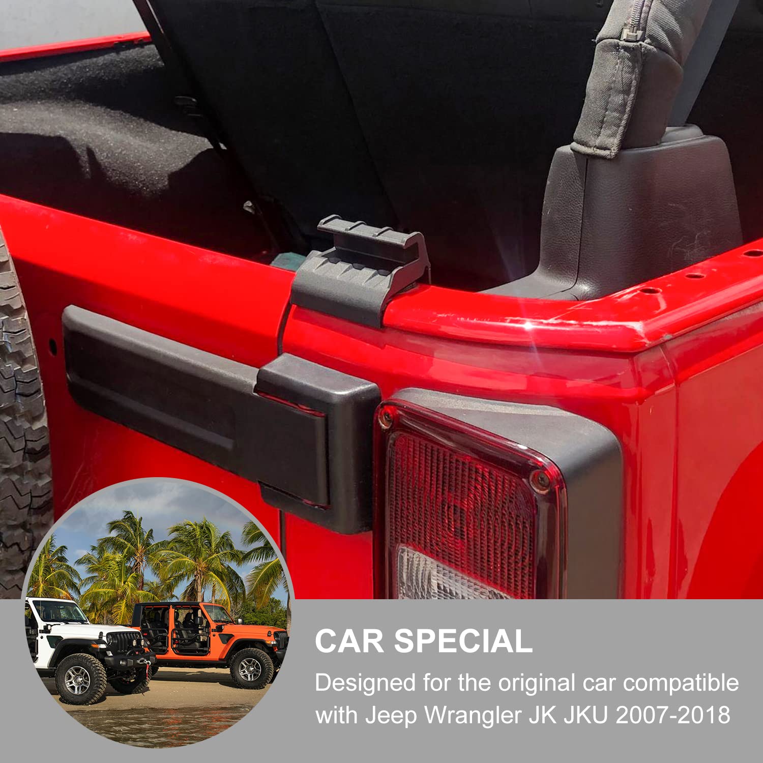 Jeep Wrangler JK & Unlimited 2007-2018 Soft Top Replacement Parts - 2 Pack Rear Window Brackets & Tailgate Bar Retainer Clips | Compatible with Jeep Wrangler JK Unlimited | Perfect for Off-Roading, Camping & Adventure Trips