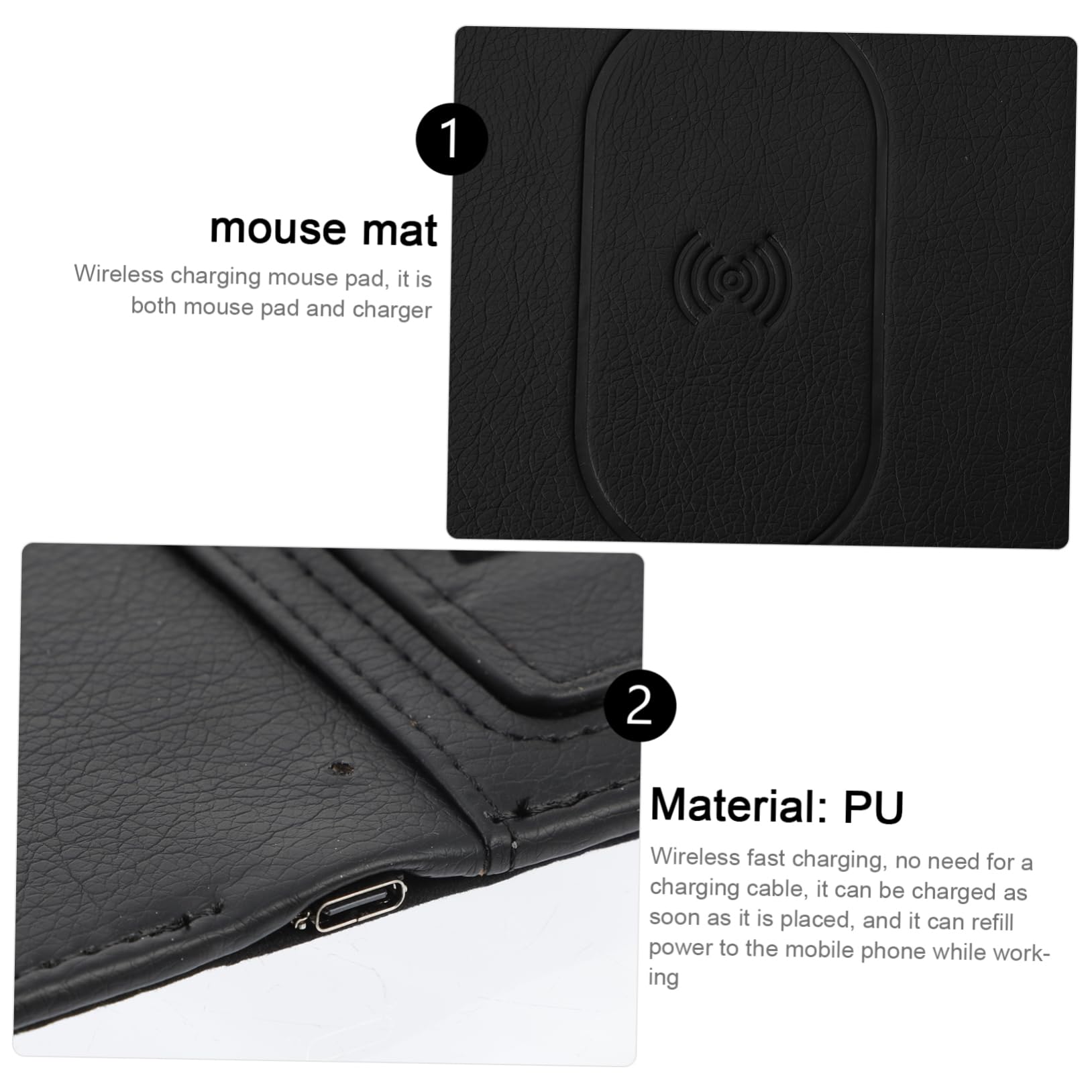 Wireless Charging Pad with Gaming Mouse Mat - Fast Qi-Certified Charger for iPhone, Samsung, AirPods - Multi-Functional Desk Accessory for Office & Home Workspace Setup