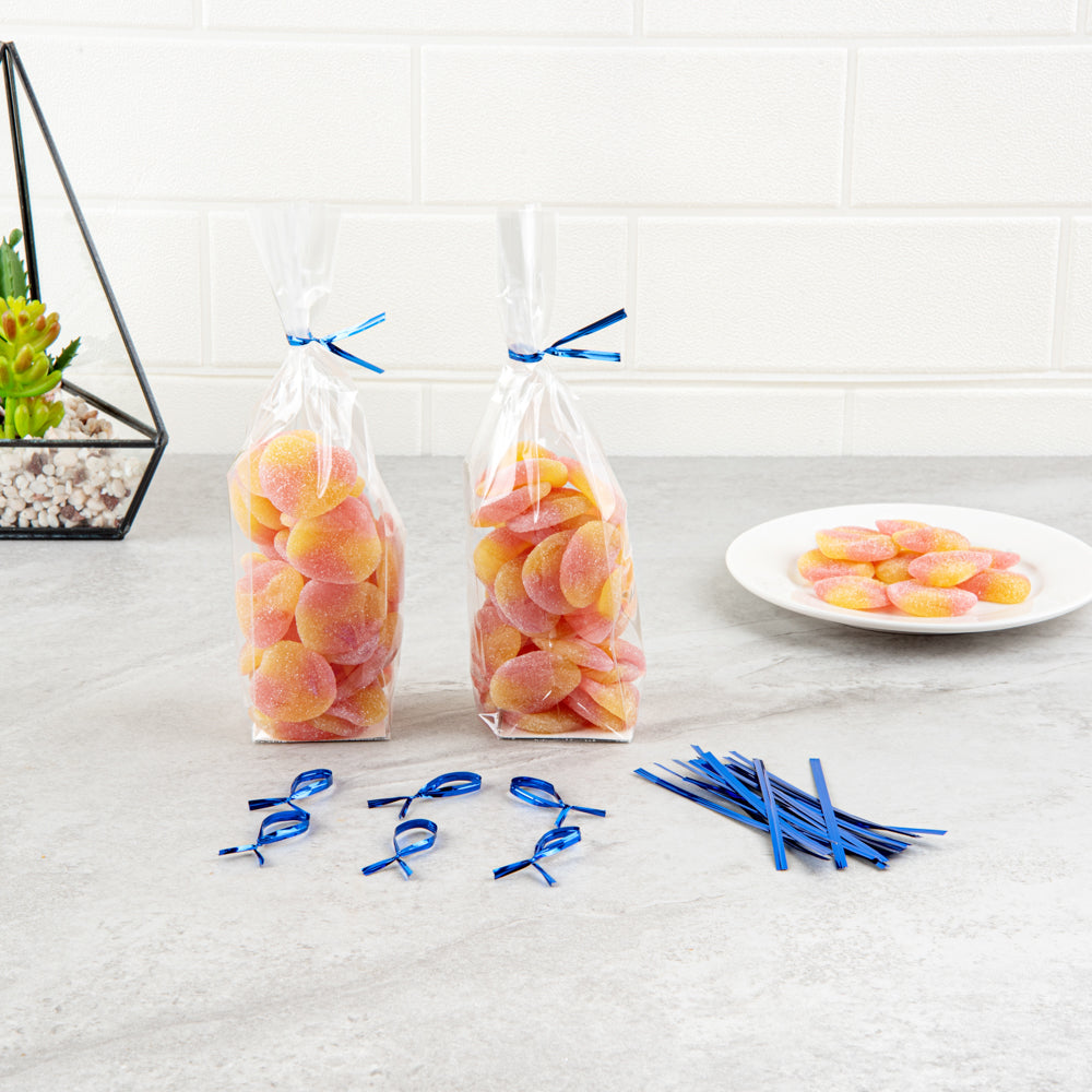 Blue Metallic Twist Ties for Bags - 500 Count Box | Secure & Reusable Bag Closures for Food Storage, Gift Wrapping & Organization