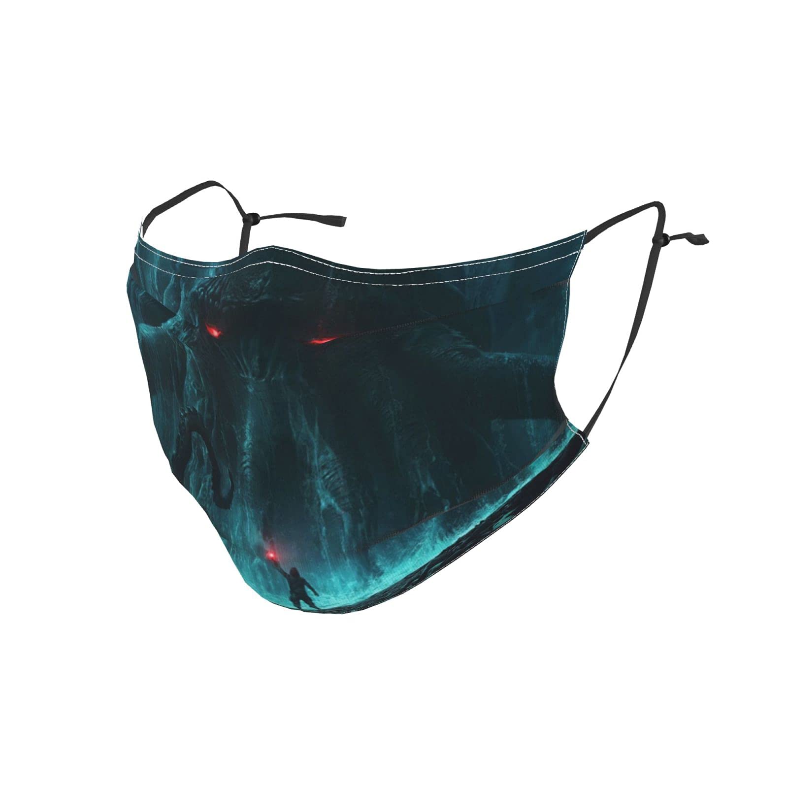 Reusable Washable Face Masks with 2 Adjustable Filters - Cthulhu Mythos Design Custom Mouth Cover for Daily Use, Travel & Outdoor Protection