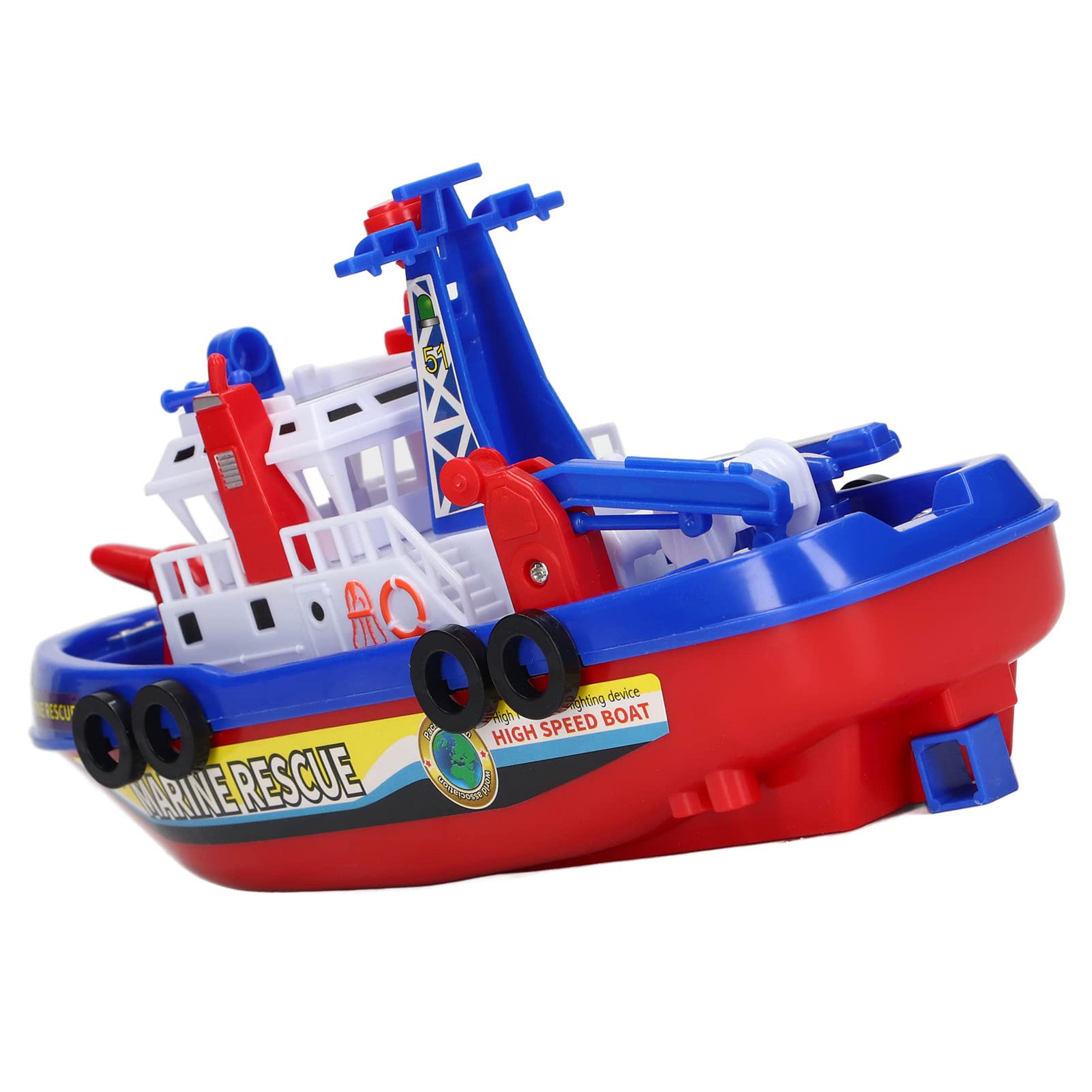 Electric Fire Boat Bathtub Toy for Kids - Water Spraying, Music & Lights, Safe Rounded Edges - STEM Educational Bath Toy for Boys & Girls | Perfect for Bathtime Fun & Early Learning Play