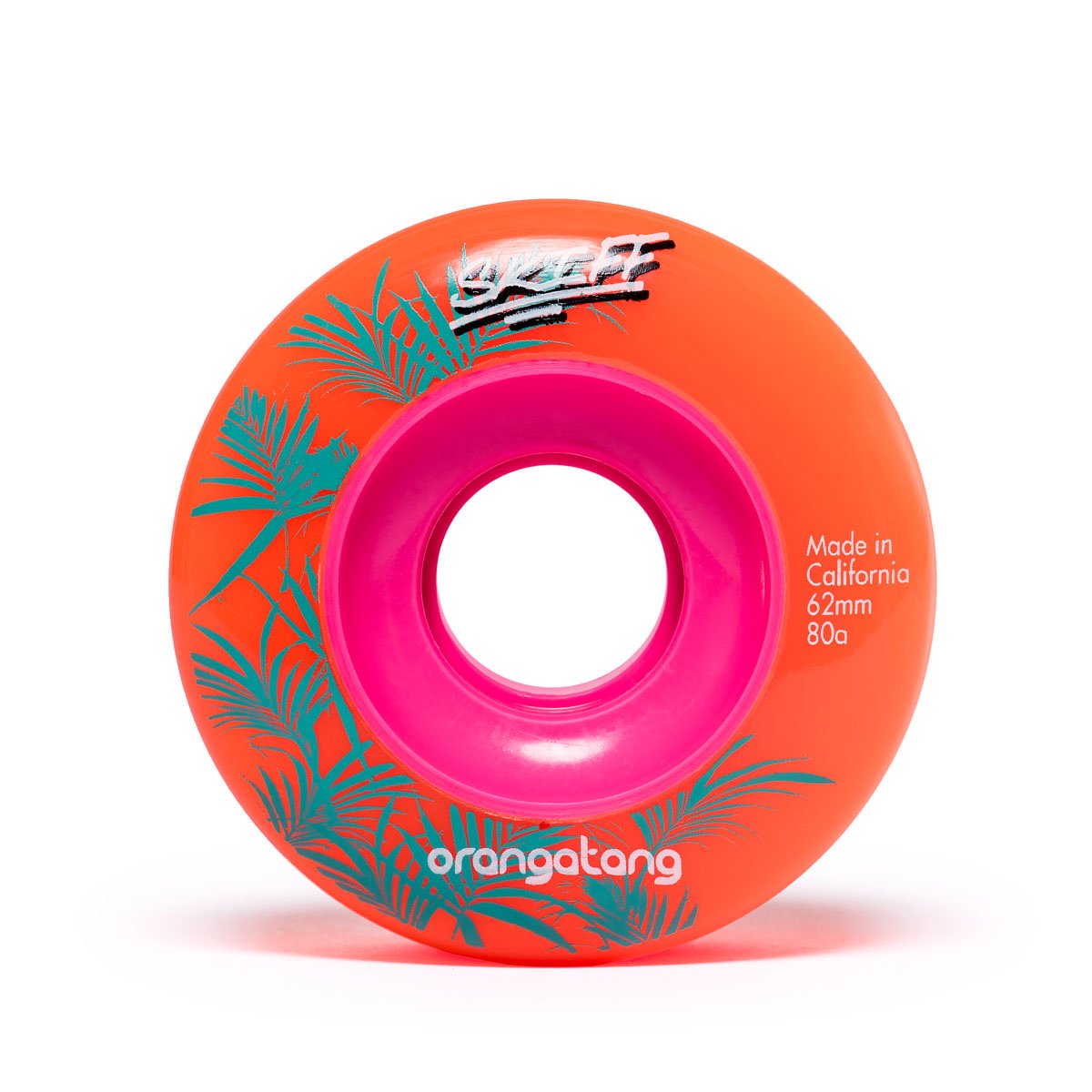 Orangatang Skiff 62mm All-Terrain Skateboard Wheels - Set of 4 - High Performance Cruiser Wheels for Rough Roads & Off-Road Riding - Perfect for Longboards, Cruisers & Commuter Skateboards