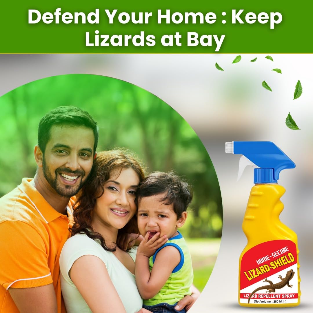Lizard-Shield Organic Lizard Repellent Spray 280ml - Natural & Chemical-Free Herbal Solution | Safe, Long-Lasting Protection with Refreshing Lime Scent | Ideal for Homes, Gardens & Outdoor Areas to Keep Lizards Away