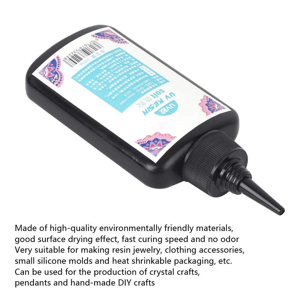 UV Fast-Drying Resin Glue for DIY Jewelry Making - Soft Curing Epoxy Adhesive for Crafts, Painting & Art Projects (100g) - Perfect for Resin Jewelry, Home Decor & Creative DIY Gifts