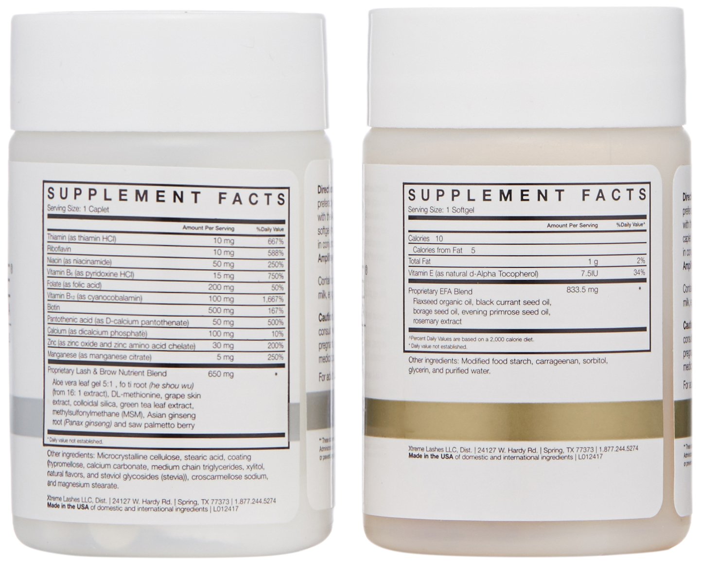 Xtreme Lashes Amplifeye Lash, Brow & Hair Growth Supplement - Vitamin Enriched Formula with Biotin & Natural Botanicals - 2 Pack (60 Capsules) for 30 Day Supply - Enhance Eyelashes, Eyebrows & Hair Health for Women & Men