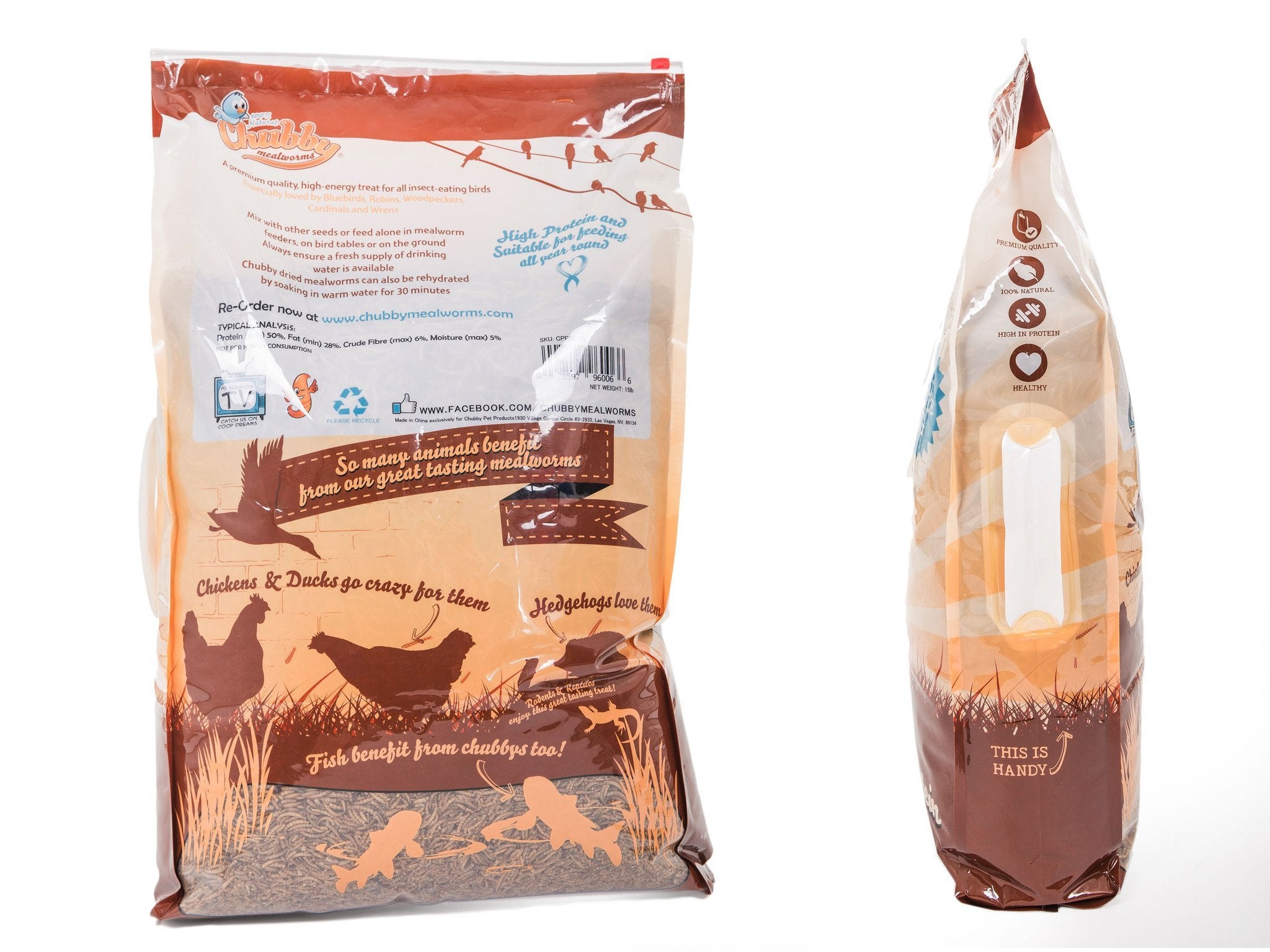 Premium 30Lbs Chubby Dried Mealworms - High Protein Bird & Reptile Food for Chickens, Wild Birds, Turtles & Fish - Perfect for Pet Feeding & Outdoor Wildlife Attraction