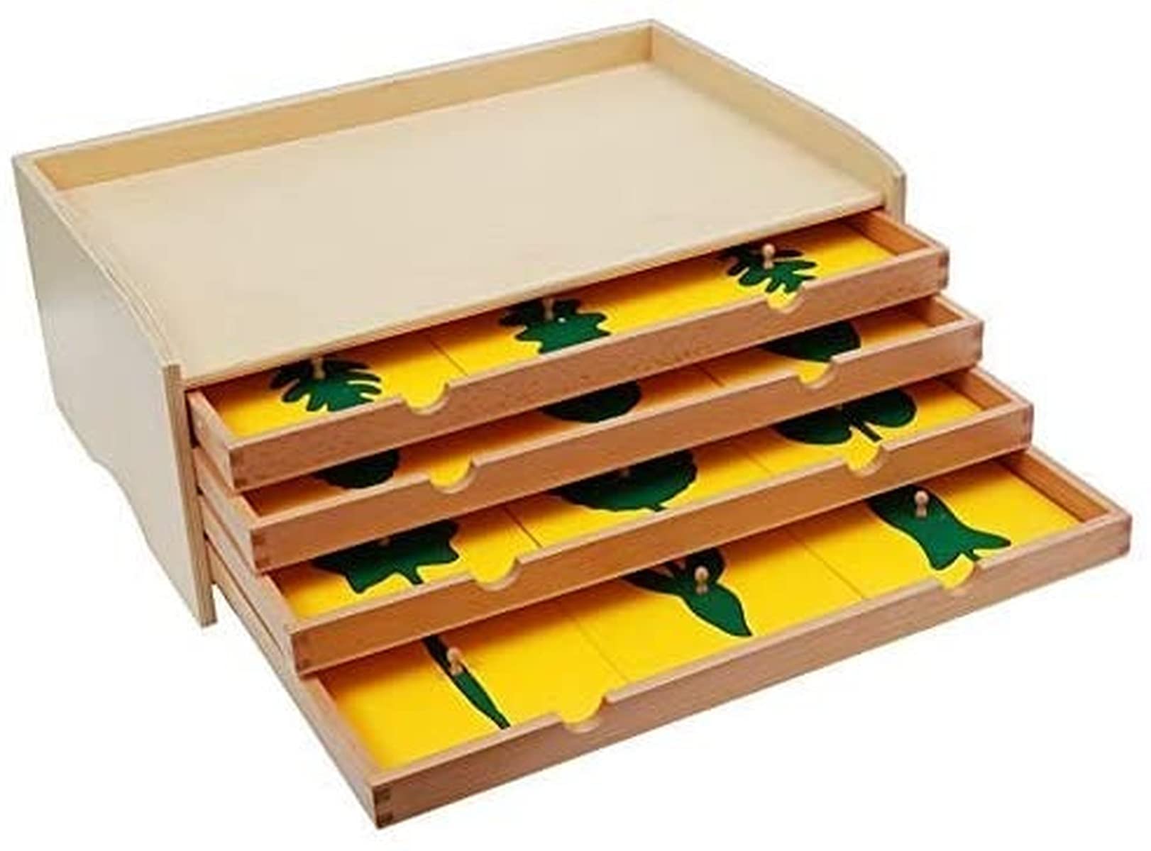 Montessori Botany 4 Leaf Cabinet with Wooden Insets - Educational Preschool Learning Toy for Kids Ages 3-6 | Perfect for Homeschooling, Classroom Activities & Early Childhood Development