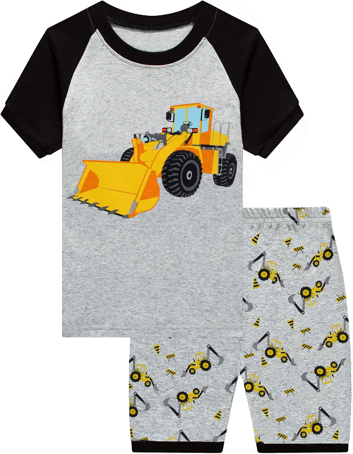 Boys' Cotton Monster Truck Pajama Set - Short Sleeve Summer Sleepwear for Toddlers & Kids | Soft & Comfortable PJs for Bedtime & Playtime