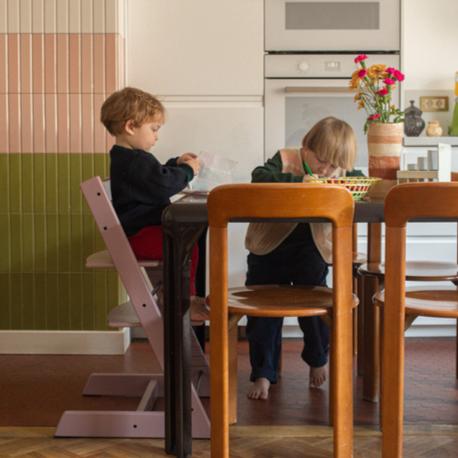 Stokke Tripp Trapp High Chair with Baby Set² - Adjustable Ergonomic Wooden Chair for Toddlers & Kids - Heather Mauve - Perfect for Dining, Learning & Playtime