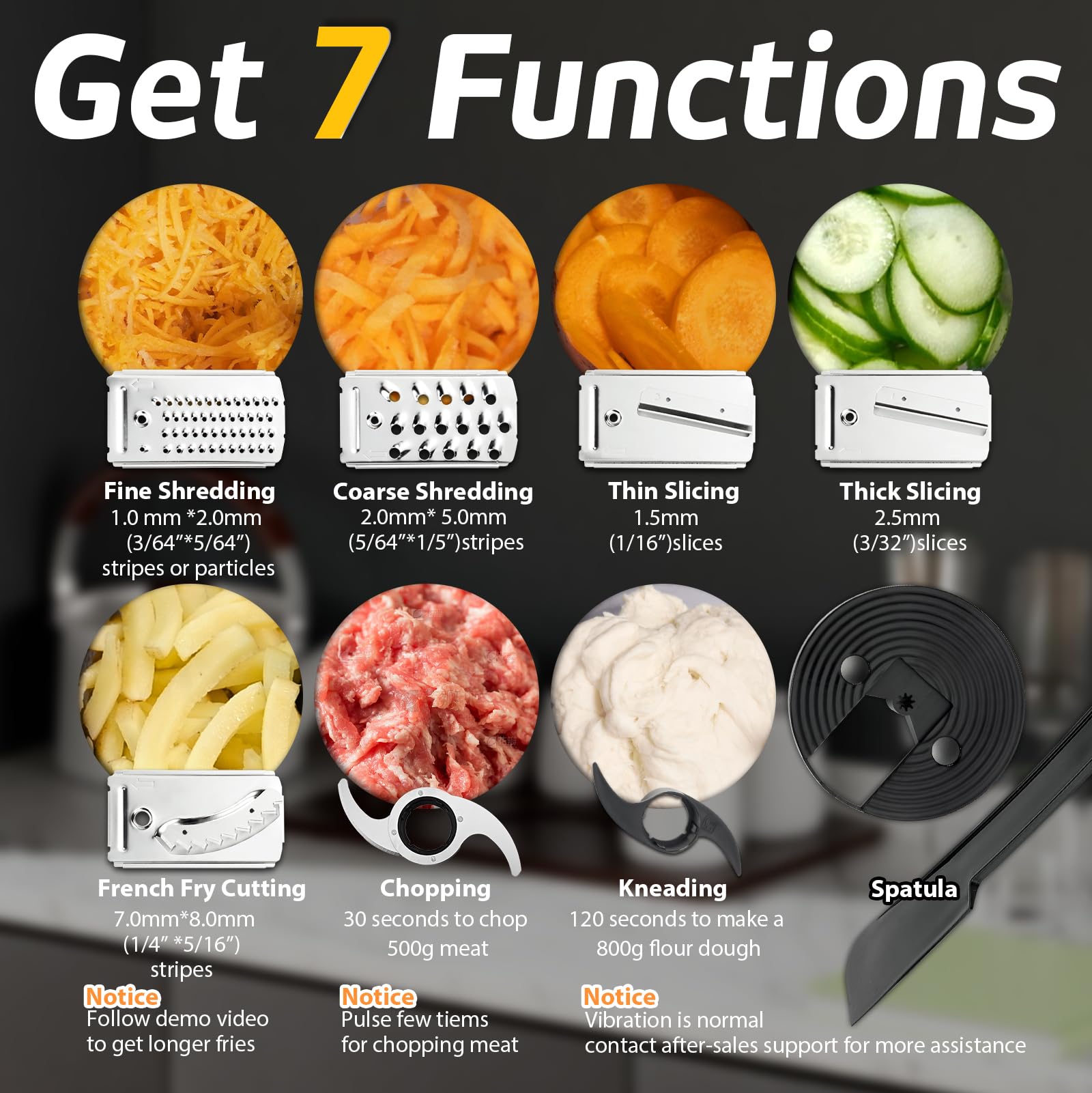 14-Cup French Fry Cutter & Food Processor - Large Feed Chute, Grey, Cheese Shredder, Meat Chopper for Slicing, Mixing & Dough Making | Perfect for Home Kitchen, Meal Prep & Party Cooking