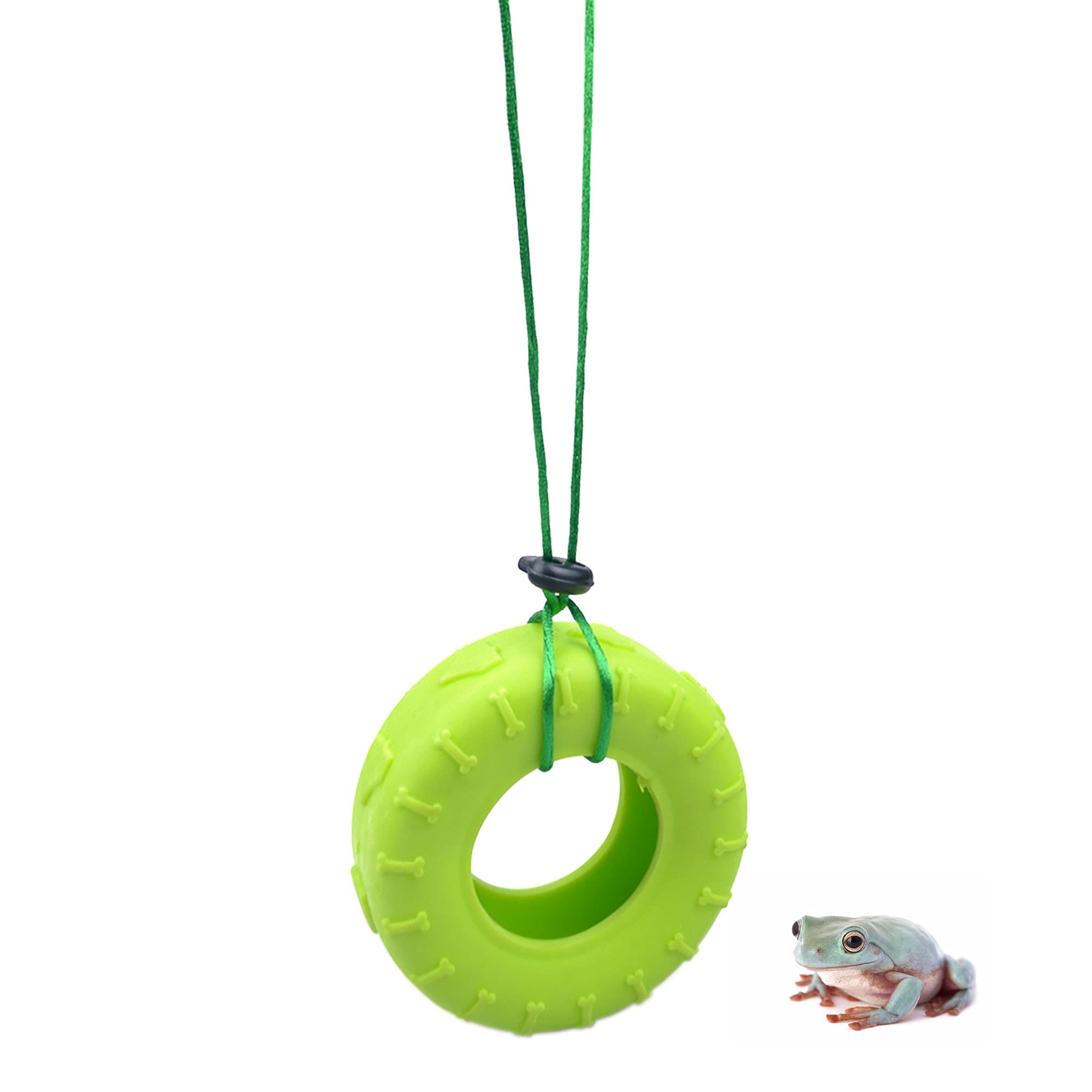 Miniature Tire Swing with Suction Cup Hook - Fun Climbing Toy for Tree Frogs, Reptiles & Amphibians - Perfect for Terrariums, Vivariums & Pet Habitats