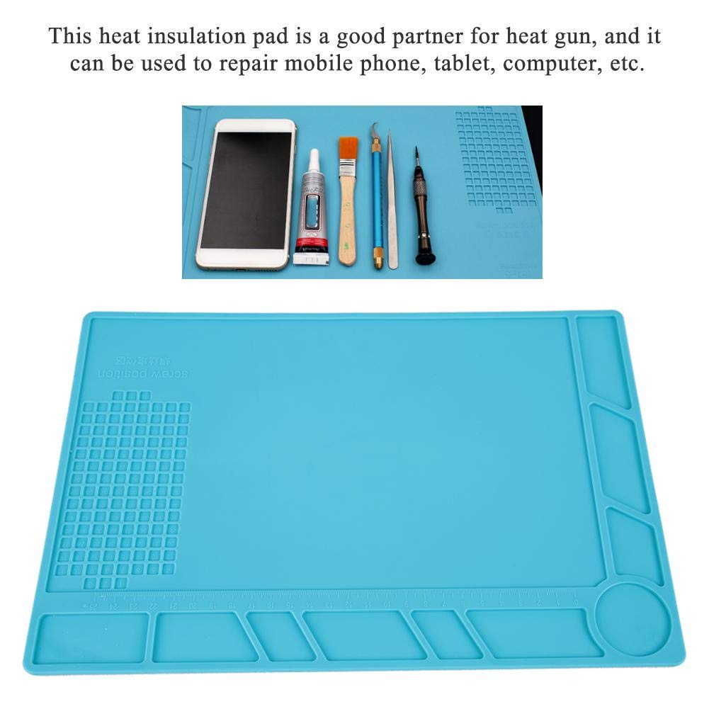 High-Temperature Heat Resistant Soldering Mat (500°C) - Non-Slip Insulation Pad for Soldering Station, Watch & Phone Repair - Perfect for Electronics Workbench, DIY Projects & Jewelry Making