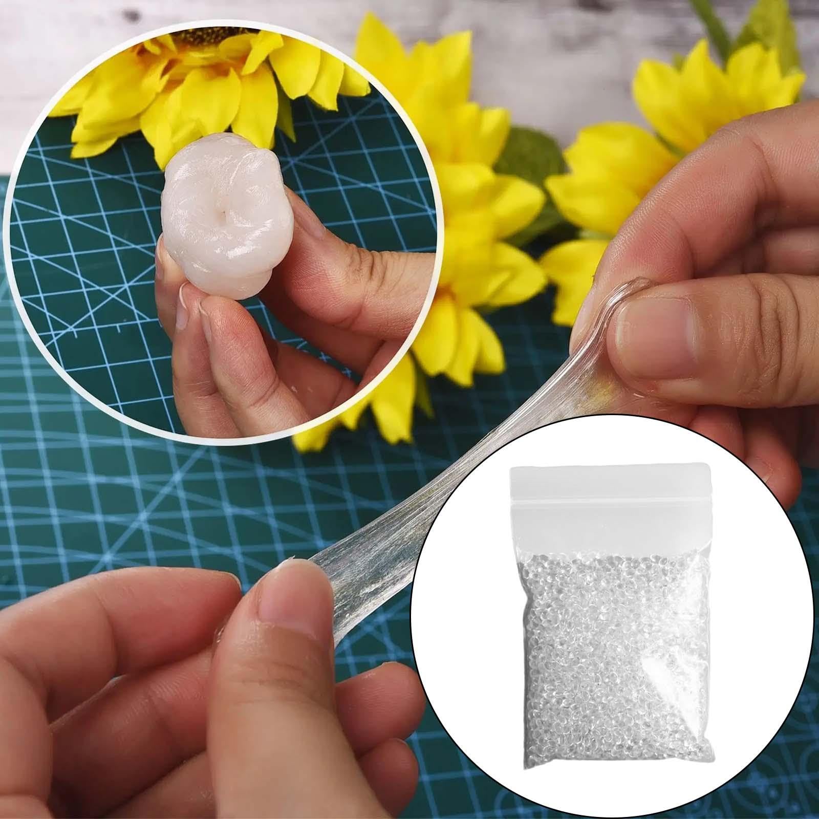 DYNWAVE Thermoplastic Beads - Lightweight Reusable Moldable Pellets for DIY Crafts, Jewelry Making & Home Decor | Polymorph Resin Beads for Creative Projects & STEM Education (Clear)