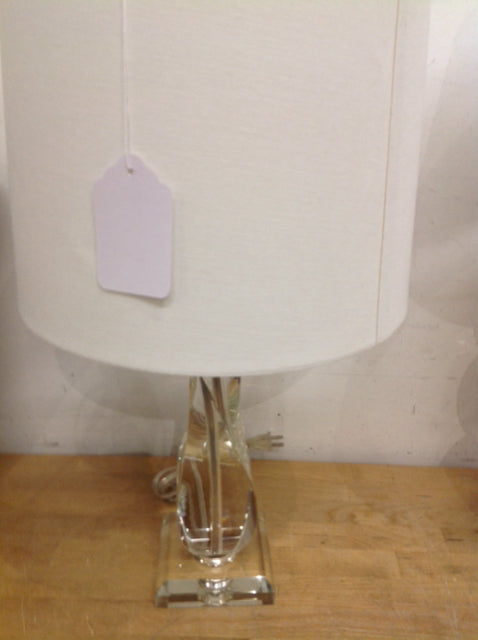 22 oz Clear Glass Table Lamp - Modern Home Decor for Living Room, Bedroom & Office - Perfect for Reading, Relaxing & Ambient Lighting
