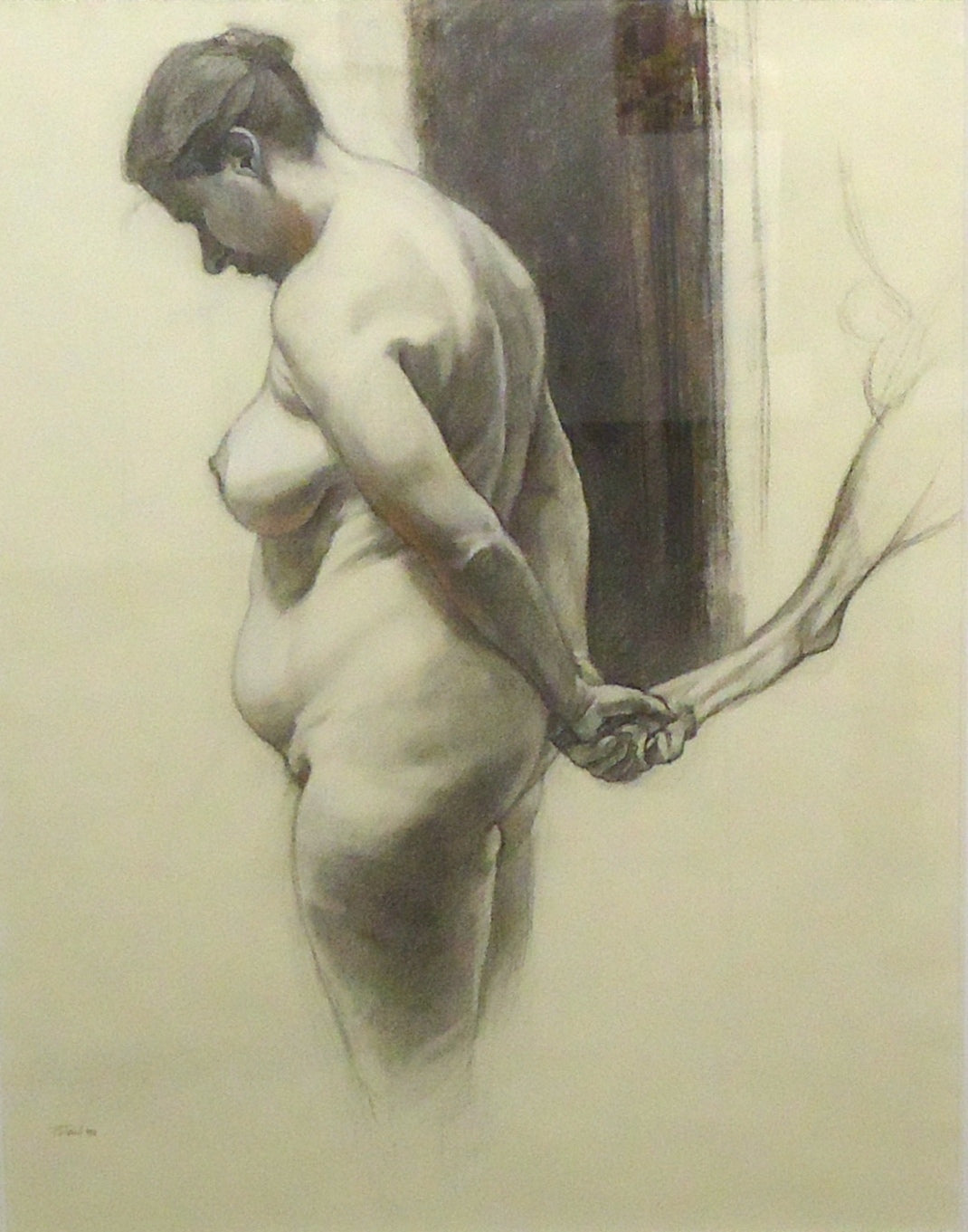 Patricia Traub Art Print - Female Nude with Dog Leg Painting - Vintage Erotic Wall Decor for Home, Office or Art Gallery Display