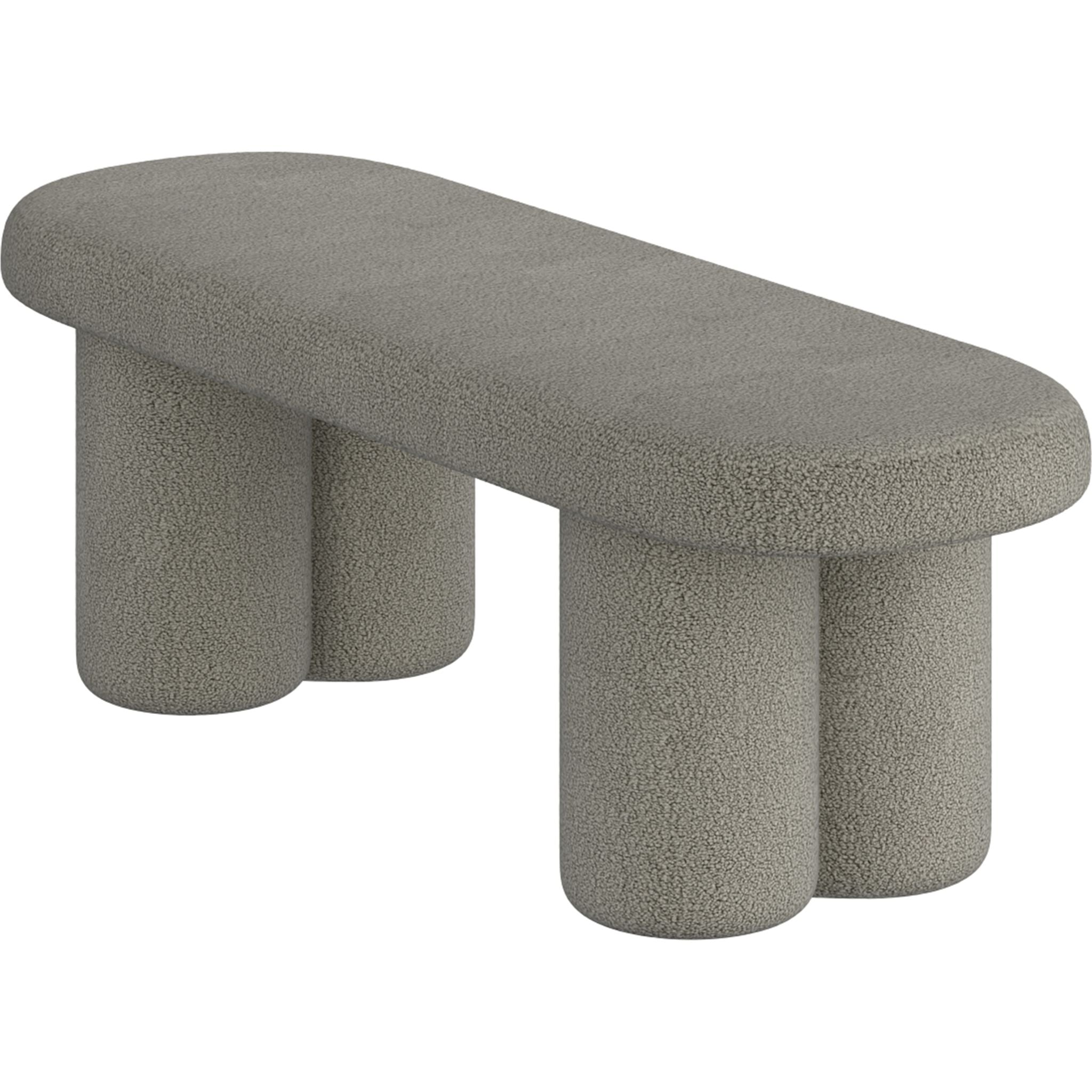 Azoro Bench - Warm Grey Upholstered Indoor/Outdoor Seating - Perfect for Patio, Garden, and Living Room Decor