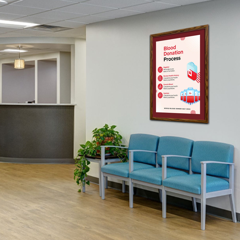 30x40 Designer Wood Snap Frames for Posters - 3 Wide Matboard Included - Perfect for Home Decor, Office Displays & Art Galleries