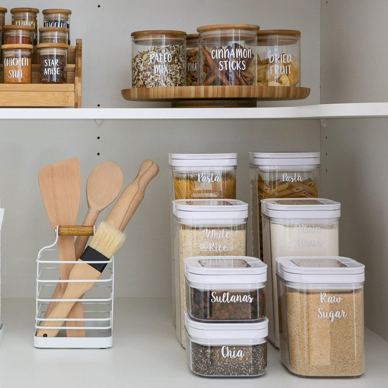 8-Pack White Flip Top Canisters for Kitchen Storage - Perfect for Flour, Sugar, Coffee & Dry Food Organization