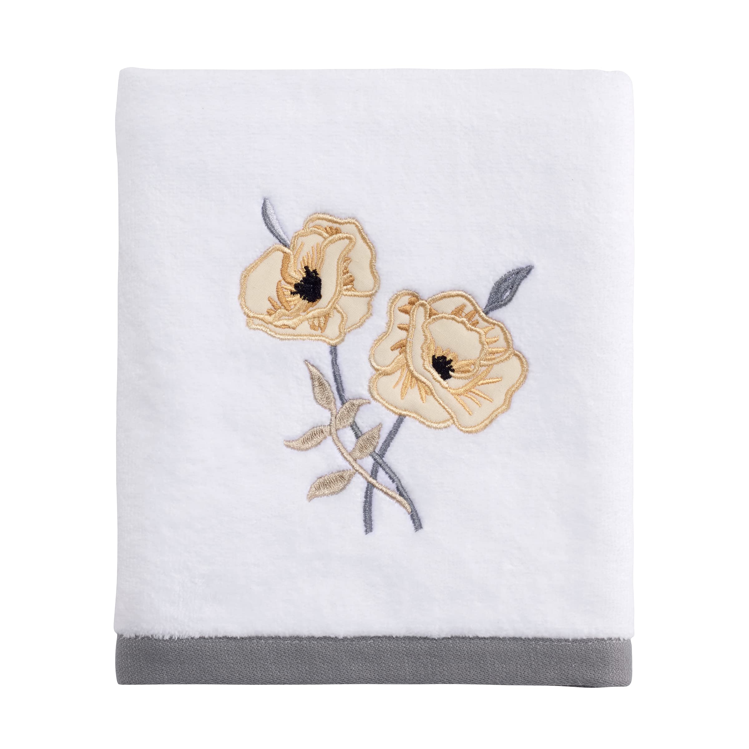 Avanti Linens Premium Cotton Hand Towel - Super Soft & Highly Absorbent Bath Towel (Marielle Collection) - White - Perfect for Bathroom, Kitchen & Spa Use