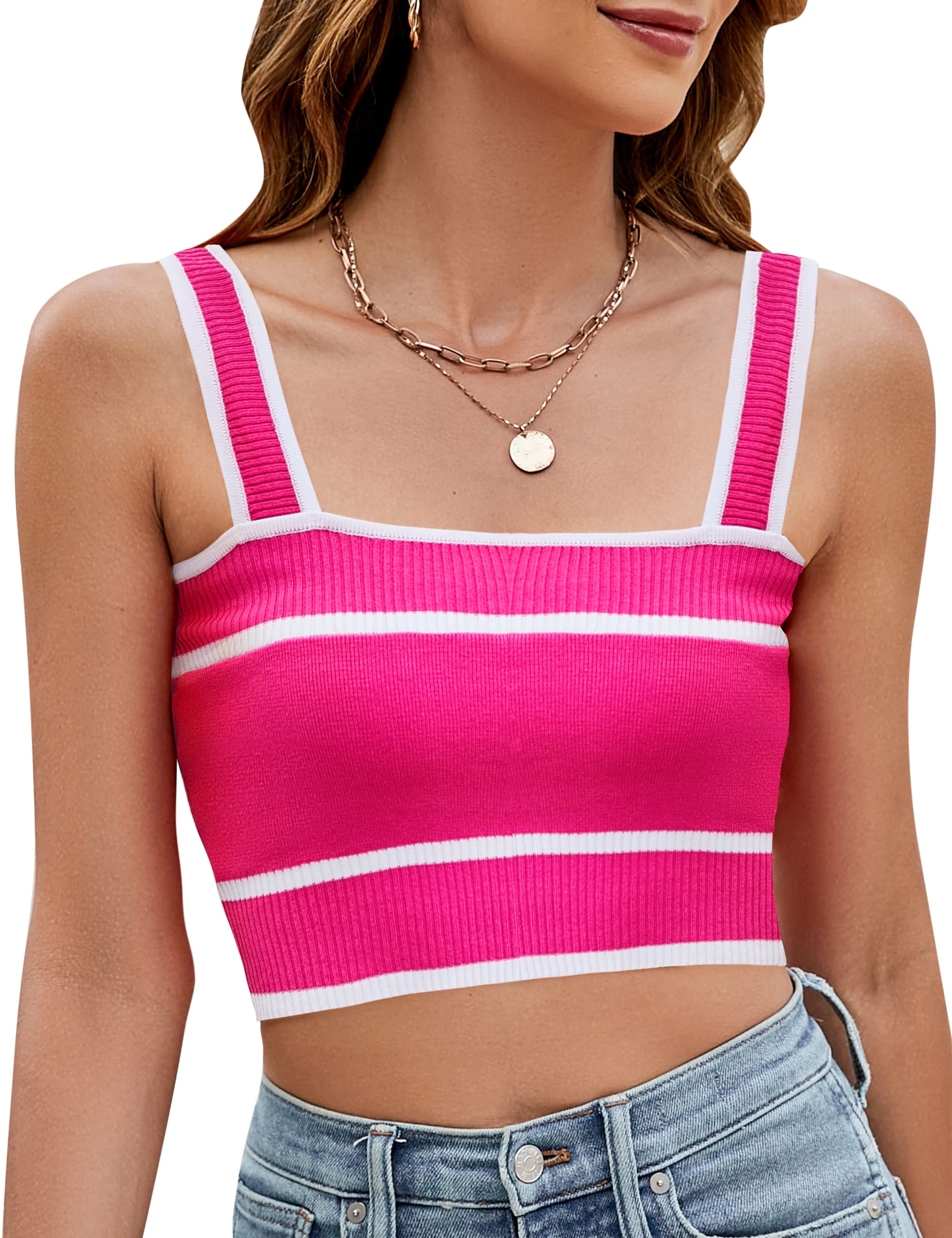 Blooming Jelly Women's Ribbed Sleeveless Crop Tank Top - Summer Fashion, Casual & Going Out Outfits - Perfect for Beach, Party, and Daily Wear