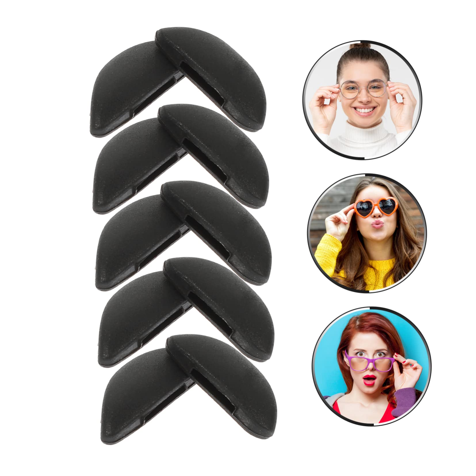 Hoement 10 Pairs Silicone Nose Pads for Glasses - Interchangeable Eyeglass Frame Replacement Nose Pads - Comfortable Anti-Slip Glasses Accessories for Reading, Computer Work and Outdoor Activities