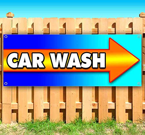 13 oz Heavy-Duty Vinyl Car Wash Banner with Metal Grommets | Non-Fabric Single-Sided Sign | Perfect for Auto Detailing Shops & Car Wash Businesses