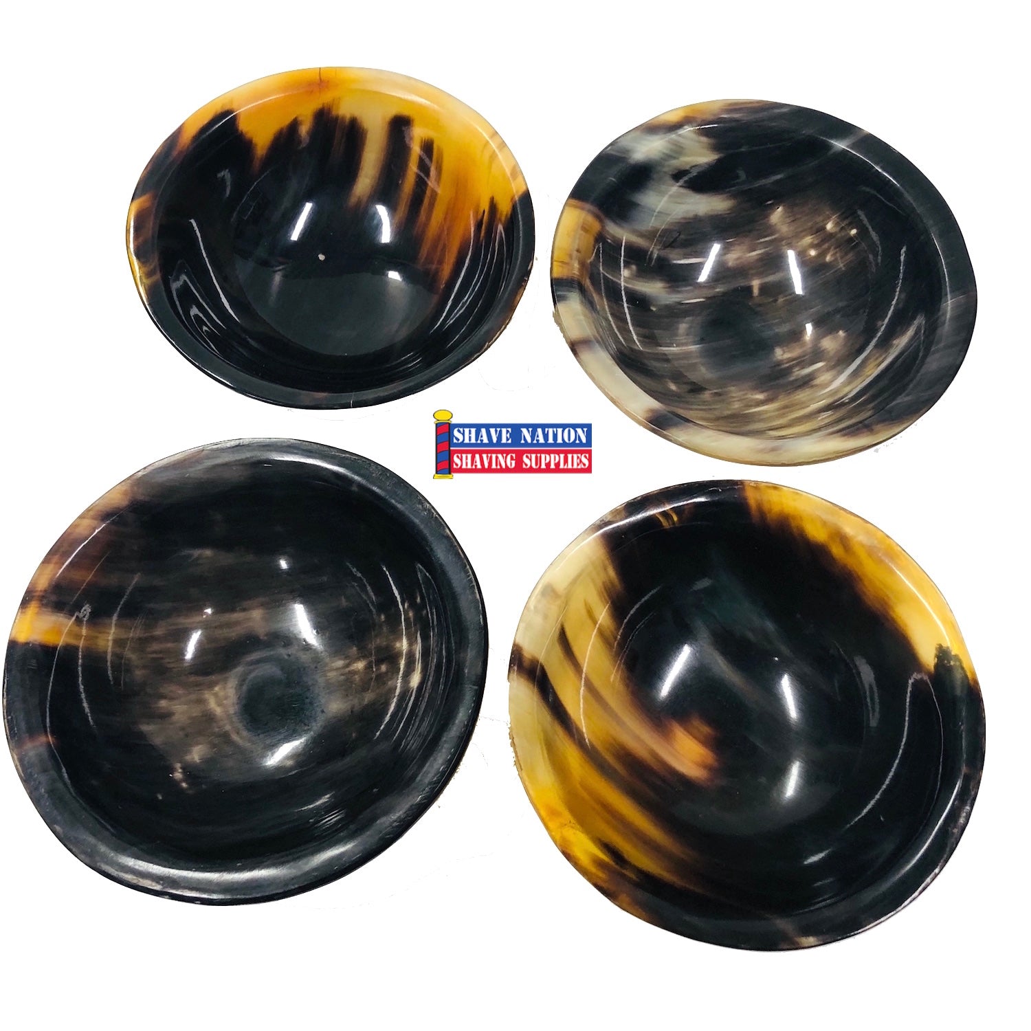 Shave Nation Ultimate Horn Shaving Lather Bowl - Large & Small Size for Wet Shaving | Perfect for Traditional Shaving Cream & Soap Lathering | Ideal Gift for Men's Grooming & Barber Shop Use
