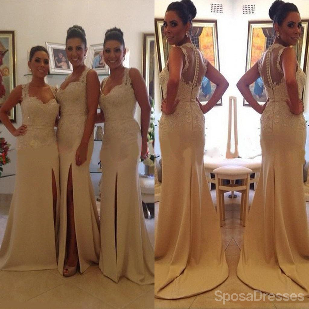 Elegant Off Shoulder Sweetheart Neckline Lace Long Bridesmaid Dress with Side Slit - WG193 | Perfect for Weddings, Prom, Evening Parties & Formal Events